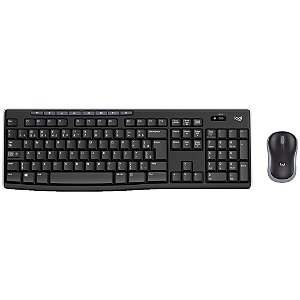 Kit Teclado e Mouse Logitech MK270 Preto Sem Fio ABNT2