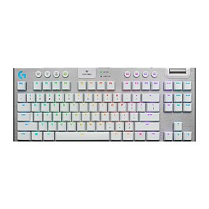 Teclado Gamer Logitech Mecânico Sem Fio G915  TKL Branco RGB Switch GL Tactile Layout US