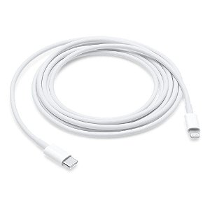 Cabo Apple Lightning USB-C com 2 Metros para iPhone, iPad, Mac e iPod Branco