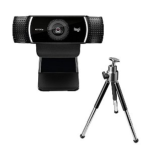 Webcam Full HD Logitech C922 Pro Stream com Microfone Embutido, 1080p e Tripé Incluso, Compatível Logitech Capture