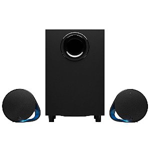 Caixa de som Logitech G560 com RGB LIGHTSYNC, Sistema 2.1 e Conexão Bluetooth, USB ou 3,5mm