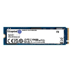 SSD Kingston 1TB NV2, M.2 2280 PCIe, NVMe, Leitura: 3500 MB/s e Gravação: 2100 MB/s