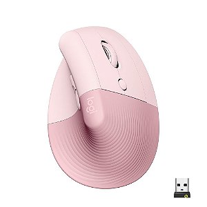 Mouse Sem Fio Logitech Lift, 4000 DPI, 6 Botões, Bluetooth, Ergonômico, USB, Rose