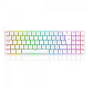 Teclado Mecânico Gamer Redragon Ashe, RGB, Switch Brown, ABNT2, White