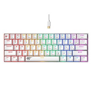 Teclado Mecânico Havit KB903L, RGB, Switch Vermelho, Branco