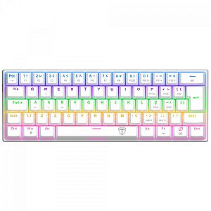 Teclado Mecânico Gamer T-Dagger Arena, Rainbow, Switch Brown, 60%, ABNT2, Branco