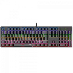 Teclado Mecânico Gamer T-Dagger Rebel, Rainbow, Switch Brown, Full Size, ABNT2, Preto