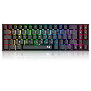 Teclado Mecânico Redragon Deimos, RGB, Switch Marrom, Wireless, Preto