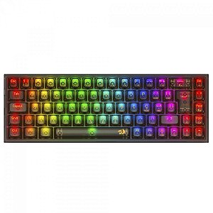 Teclado Mecânico Redragon Castor Pro, RGB, Switch Crystal, Wireless, Preto