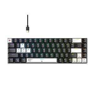 Teclado Gamer Magnético Havit KB906L, RGB, Preto/Branco