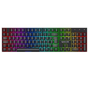 Teclado Magnético Gamer Redragon Dharma, RGB, Full Size, ABNT2, Preto