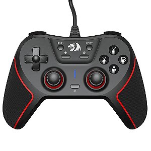 Controle Redragon Gamer Ephemera, Preto e Vermelho