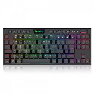 Teclado Mecânico Gamer Redragon Horus Pro TKL, Bluetooth, RGB, Switch Brown, ABNT2, Preto