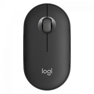 Mouse Sem Fio Logitech Pebble 2 M350s, USB Logi Bolt ou Bluetooth e Pilha Inclusa, com Clique Silencioso, Grafite