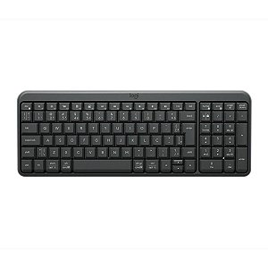 Teclado Sem Fio Logitech K250 Compacto, Teclado Numérico, Bluetooth, Resistente a Derramamentos, ABNT2, Grafite