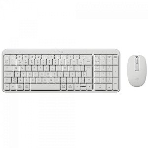Kit Teclado e Mouse Sem Fio Logitech MK250 Compacto, Mouse Ambidestro, Bluetooth, ABNT2, Branco