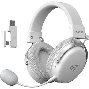 Headset Gamer Havit H2015Pro, Sem Fio, 5 Modos - Multiplataform, Branco