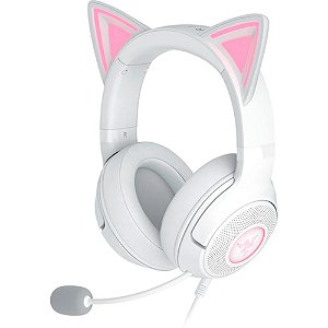 Headset Gamer Razer Kraken Kitty V2, Chroma RGB, Conexão USB, Branco