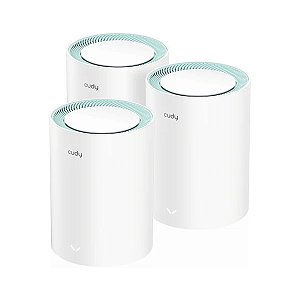 Kit 3 Roteadores Cudy AC1200 M1300 Wi-Fi Mesh Gigabit Branco