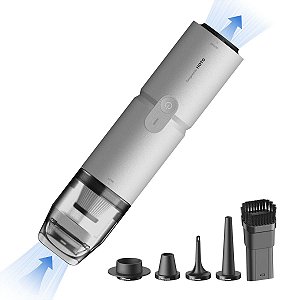 Aspirador e Soprador Elétrico Sem Fio HOTO 4-em-1 Branco – Portátil, Potente e Design Premium