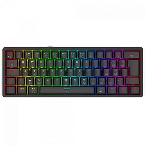 Teclado Mecânico Gamer Redragon Akali, RGB, Switch Brown, Preto