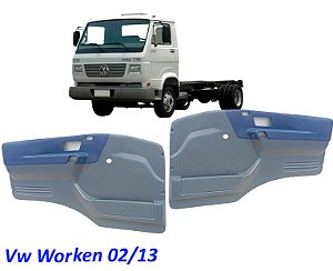 Par forro da porta caminhão Vw Worker cor cinza e azul ano 2002 á 2013