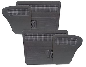 Forro da porta dianteira e lateral traseiro do Fusca courvin Preto/ Xadrez branco acima /77