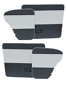 Forro da porta dianteira e lateral traseiro do Fusca Courvin Preto/ branco acima /77