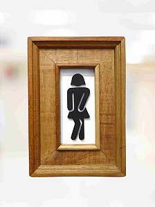 Quadro Banheiro Feminino / Branco