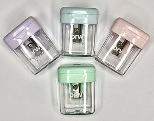 Apontador Plástico Quadrado com Depósito Pastel BRW