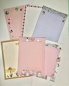 Papel de Carta 30 folhas Estampas Variadas