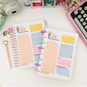 Refil Folhas Decoradas Meu Dia A5 Caderno de Discos Buendia