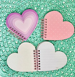 Caderno Mini Capa Dura Pautado Corações-80 fls BRW