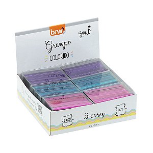Grampo colorido 26/6 1000 und BRW