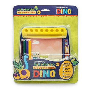 Meu Primeiro Kit de Pintura- Livro de rolo+suporte+4 hidrocores+4 lápis de cor e 2ct adesivos Leo&Leo
