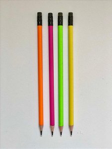 Lápis HB c/borracha Neon BRW