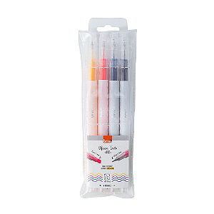 Marca texto com Fineliner c/4 cores neon BRW