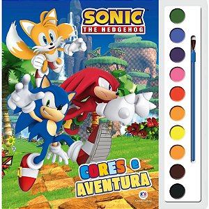 Livro de colorir c/aquarela Cores e Aventura Sonic Ciranda