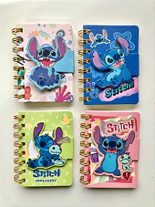 Caderninho Aramado c/fechamento Stitch