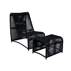 Espreguiçadeira Moreia com Puff em Corda Náutica