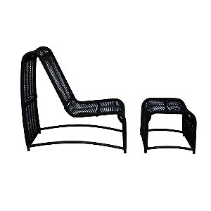 Espreguiçadeira Moreia com Puff em Corda Náutica