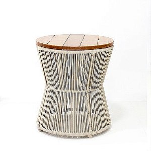 Mesa Lateral Ampulheta em Corda Náutica