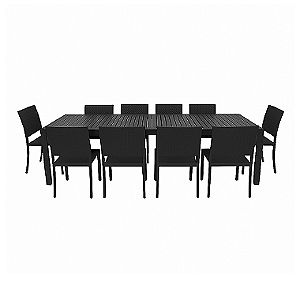 Conjunto de Mesa Retangular Margarida com 10 Cadeiras