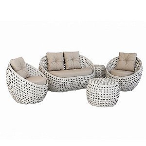 Conjunto de Sofá Duty Trama Indiana em Fibra Sintética