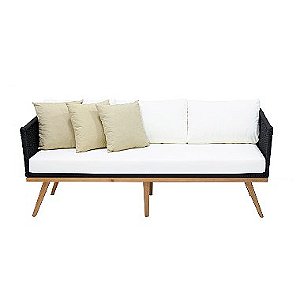 Sofá Albizia em Corda Náutica com Pés em Madeira