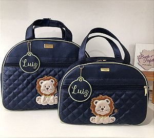 Kit Bolsa maternidade básico Bolsa G, Bolsa P Sintético Azul marinho