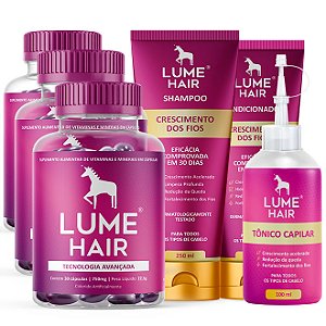 3 Vitaminas + 1 Shampoo + 1 Condicionador + 1 Tônico Lume Hair