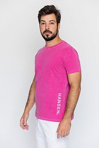 Camiseta Premium ARO Rosa Estonada Logo Lateral