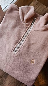 FLEECE MEIO ZIPER FEMININO BEGE
