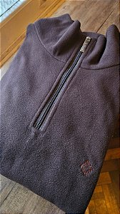 FLEECE MEIO ZIPER MASCULINO MARROM